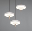 Immagine di Lampadario Rotondo Grigio Tre Dischi Led Dimmerabile CCT Keaton Trio