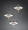 Immagine di Lampadario Salotto 3 Pendenti Nero Oro Led Dimmerabile CCT Keaton Trio