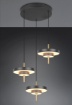 Immagine di Lampadario Salotto 3 Pendenti Nero Oro Led Dimmerabile CCT Keaton Trio