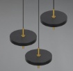 Immagine di Lampadario Salotto 3 Pendenti Nero Oro Led Dimmerabile CCT Keaton Trio