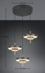 Immagine di Lampadario Salotto 3 Pendenti Nero Oro Led Dimmerabile CCT Keaton Trio