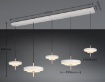 Immagine di Lampadario Per Tavolo Grigio 5 Luci Led 50w Dimmerabile CCT Keaton Trio