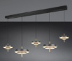 Immagine di Lampadario Lineare Nero Oro Per Sala Da Pranzo Led 50w Dimmerabile Keaton Trio