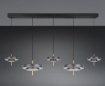 Immagine di Lampadario Lineare Nero Oro Per Sala Da Pranzo Led 50w Dimmerabile Keaton Trio