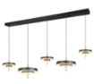 Immagine di Lampadario Lineare Nero Oro Per Sala Da Pranzo Led 50w Dimmerabile Keaton Trio