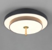 Immagine di Plafoniera Rotonda Nero Oro Led CCT Dimmerabile Keaton Trio