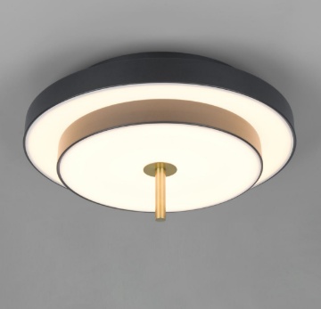 Immagine di Plafoniera Rotonda Nero Oro Led CCT Dimmerabile Keaton Trio