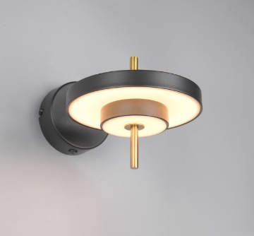Immagine di Applique Camera Da Letto Nero Oro Led Dimmer 10w CCT Keaton Trio