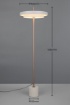 Immagine di Piantana Da Salotto Grigio Oro Led Luce Regolabile Keaton Trio