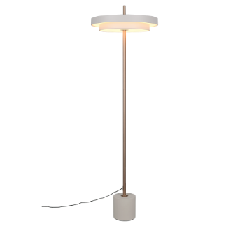 Immagine di Piantana Da Salotto Grigio Oro Led Luce Regolabile Keaton Trio