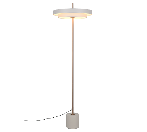 Immagine di Piantana Da Salotto Grigio Oro Led Luce Regolabile Keaton Trio