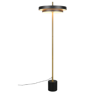 Immagine di Piantana Keaton Nero Oro Led 21w Luce Regolabile Per Soggiorno Trio
