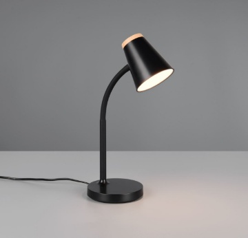 Immagine di Lampada Per Scrivania Nera Flessibile Led 3000k Pongo Trio