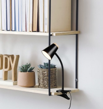 Immagine di Lampada Led Con Molletta Nera Orientabile Pongo Trio
