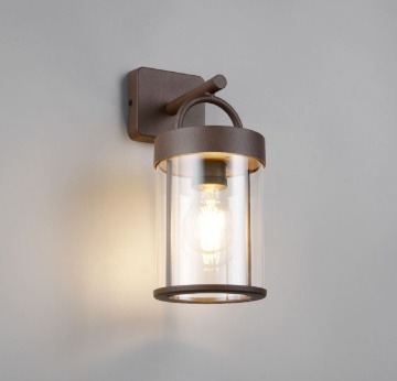 Immagine di Applique Lanterna Ruggine Con Vetro Almeria Trio IP44