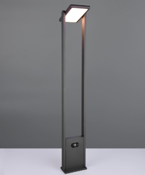 Immagine di Paletto Solare Da Giardino 100 cm Grigio Led Orientabile Con Sensore Malawi Trio