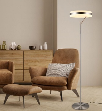 Immagine di Piantana Moderna Dios Nichel Disco Led Luce Regolabile Trio
