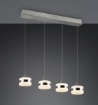Immagine di Lampadario Led Nichel Con Pendenti Da Tavolo Luce Regolabile Dios Trio