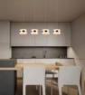 Immagine di Lampadario Led Nichel Con Pendenti Da Tavolo Luce Regolabile Dios Trio