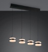 Immagine di Lampadario Binario Nero Con Pendenti Led CCT Dimmerabile Dios Trio