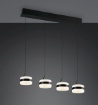Immagine di Lampadario Binario Nero Con Pendenti Led CCT Dimmerabile Dios Trio