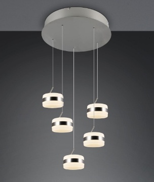 Immagine di Lampadario Rotondo Dios Nichel Led Dimmerabile Trio