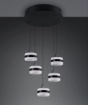 Immagine di Lampadario Rotondo Salotto Dios Nero Led Dimmerabile Trio
