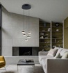 Immagine di Lampadario Rotondo Salotto Dios Nero Led Dimmerabile Trio