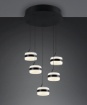 Immagine di Lampadario Rotondo Salotto Dios Nero Led Dimmerabile Trio