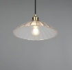 Immagine di Sospensione Vintage Ottone Piatto Vetro Trasparente Eluna Trio