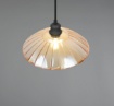 Immagine di Sospensione Industrial Chic Nera Con Piatto Vetro Ambra Eluna Trio