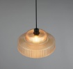 Immagine di Lampada A Sospensione Vetro Rigato Ambra 35cm Abella Trio