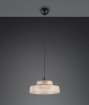 Immagine di Lampada A Sospensione Vetro Rigato Ambra 35cm Abella Trio