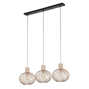 Immagine di Lampadario Tre Pendenti Metallo Sabbia Per Tavolo Gila Trio