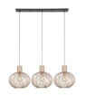 Immagine di Lampadario Tre Pendenti Metallo Sabbia Per Tavolo Gila Trio