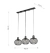 Immagine di Lampadario Tavolo Nero Con Pendenti Gabbia Metallo Gila Trio