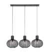 Immagine di Lampadario Tavolo Nero Con Pendenti Gabbia Metallo Gila Trio