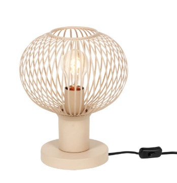 Immagine di Lampada Comodino Gila Sabbia Gabbia Metallica Sfera Trio