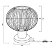 Immagine di Lampada Comodino Gila Sabbia Gabbia Metallica Sfera Trio