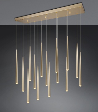 Immagine di Lampadario Led Pendenti Cono Oro Dimmerabile Cala Trio