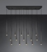 Immagine di Lampadario A Cascata Nero Per Tavolo Led Dimmerabile Cala Trio