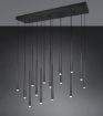 Immagine di Lampadario A Cascata Nero Per Tavolo Led Dimmerabile Cala Trio