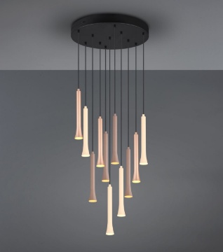 Immagine di Lampadario Cascata di Luci Rotondo Fiato Multicolor Led Dimmerabile Trio