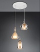 Immagine di Lampadario Rotondo Con Pendenti Vetro Ambra Cromo Aldea Trio