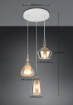 Immagine di Lampadario Rotondo Con Pendenti Vetro Ambra Cromo Aldea Trio