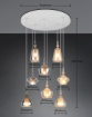 Immagine di Lampadario Vetri Multicolor A Cascata Per Soggiorno Aldea Trio