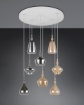 Immagine di Lampadario Vetri Multicolor A Cascata Per Soggiorno Aldea Trio