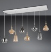 Immagine di Lampadario Soggiorno Con Pendenti Vetro Multicolor A Cascata Aldea Trio