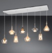 Immagine di Lampadario Soggiorno Con Pendenti Vetro Multicolor A Cascata Aldea Trio