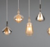 Immagine di Lampadario Soggiorno Con Pendenti Vetro Multicolor A Cascata Aldea Trio